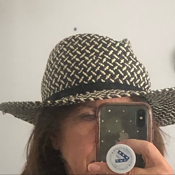 Loft black cream straw hat. M/L - Picture 4 of 6